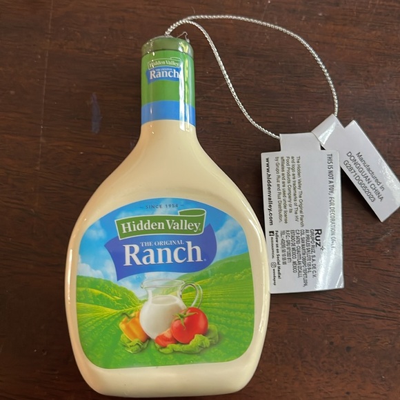 NWT Hidden Valley Ranch Dressing Decoupage Christmas Tree Ornament - Picture 3 of 4
